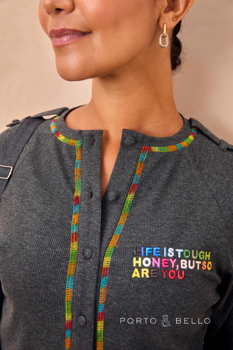 Charcoal Life is Tough Honey T-Shirt - Image 2