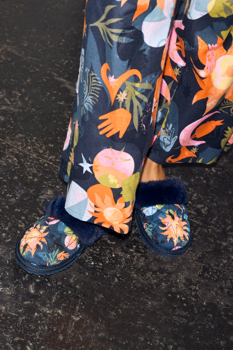 Navy Charm Mule Slippers - Image 2