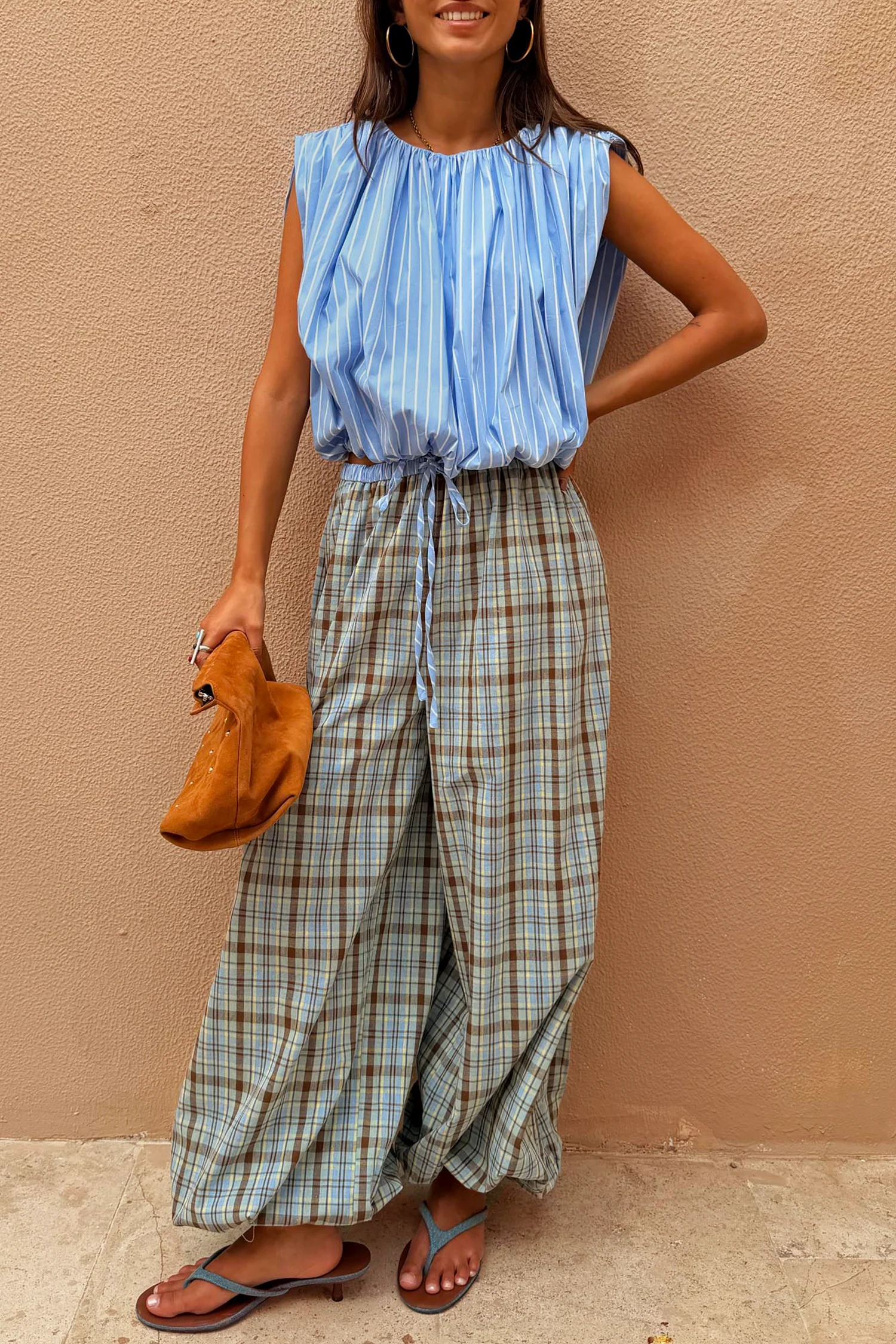 Check Balloon Trousers - Image 2