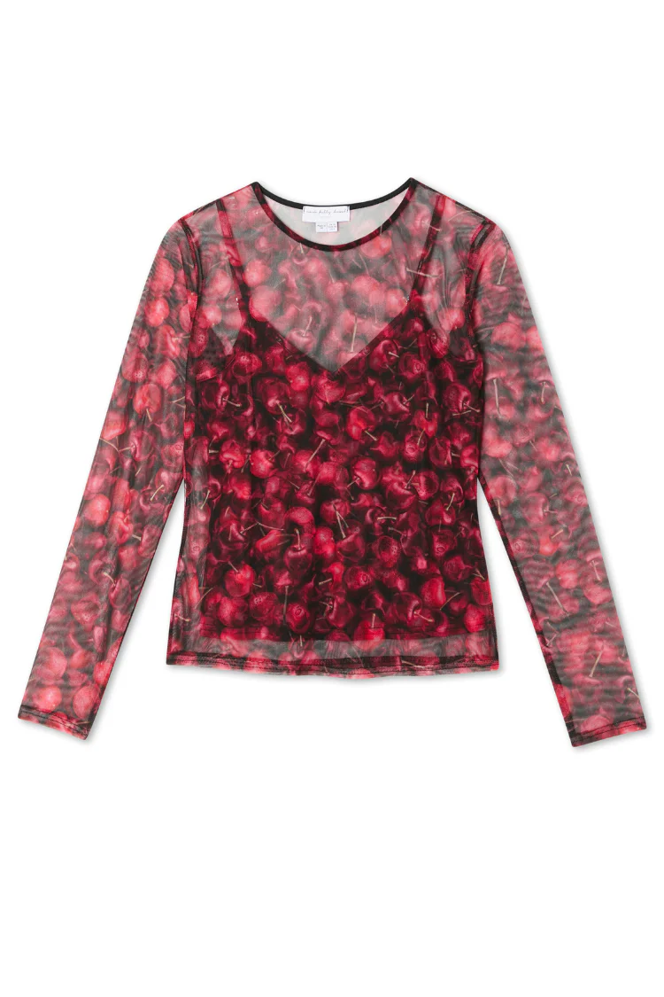 Cherry Mesh Long Sleeve Top - Image 11