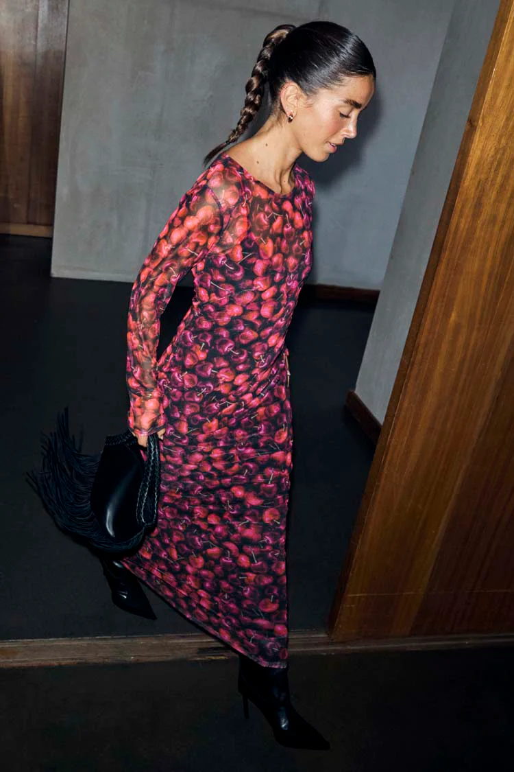 Cherry Mesh Soho Dress Petite - Image 4