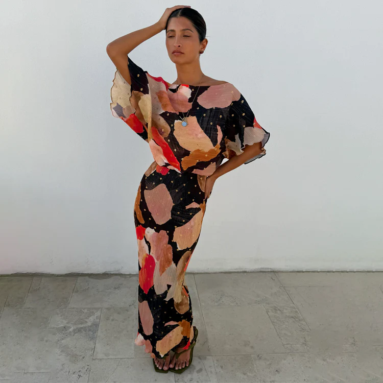 Chocolate Abstract Tilly Dress