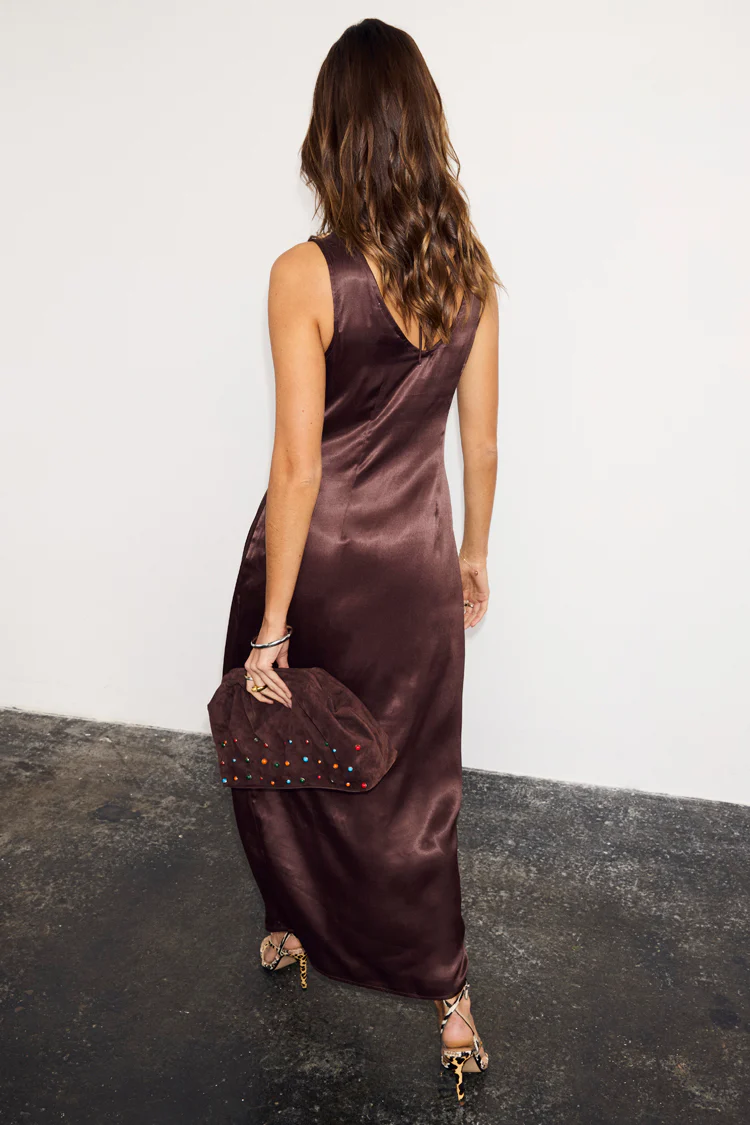 Chocolate Beaded Allegra Dress - Image 6