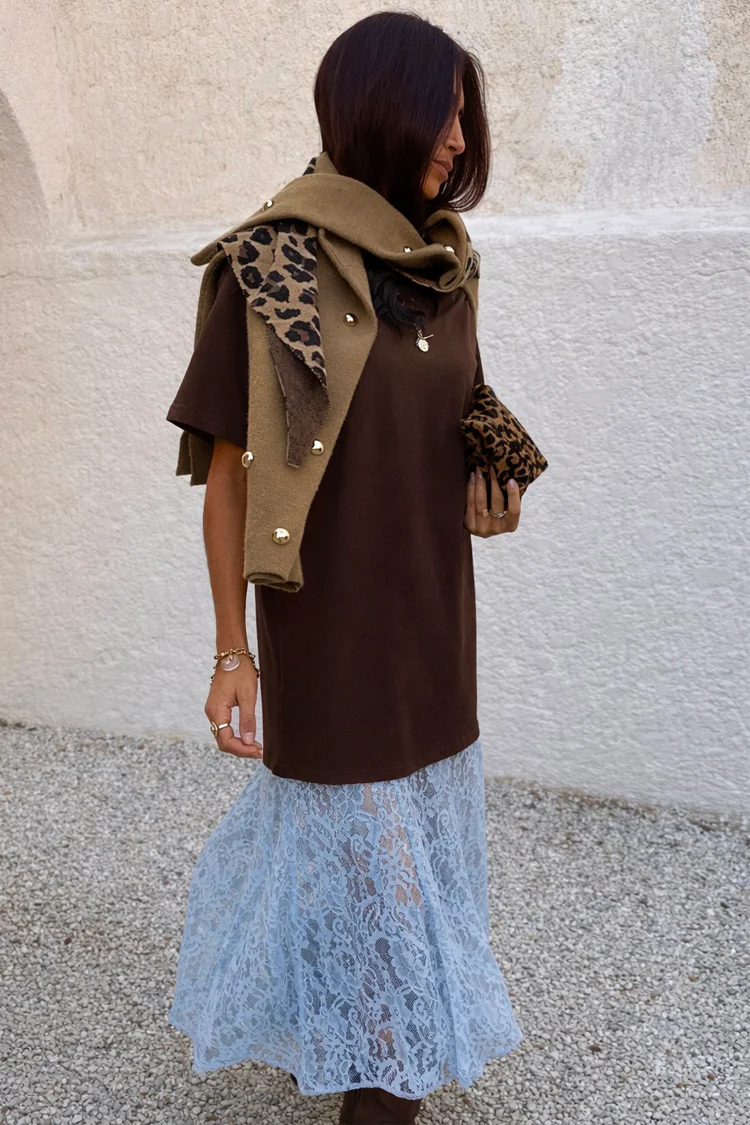 Chocolate Cara T Shirt Dress - Image 2