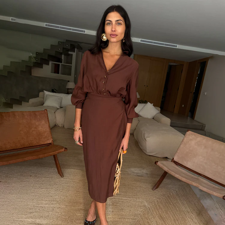 Chocolate Midi Miley Shirt Dress