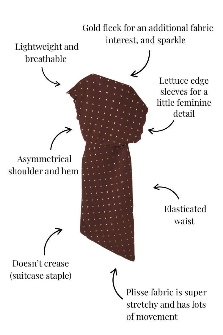 Chocolate Plisse Desiree Dress - Image 7
