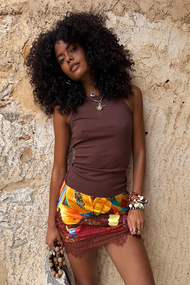 Chocolate Ribbed Tank - Image 2