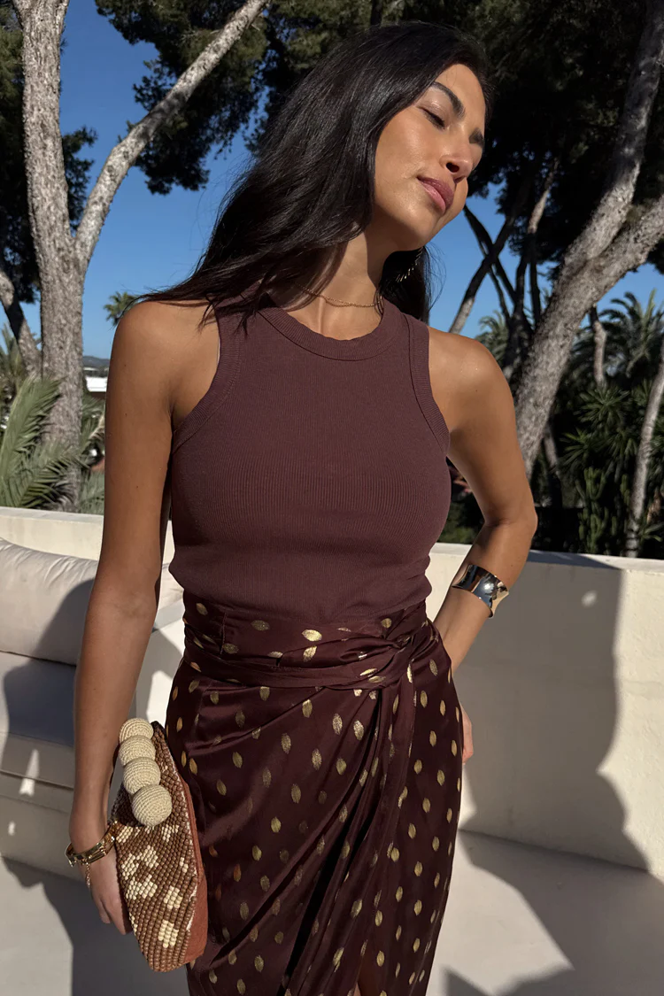 Chocolate Ribbed Tank - Image 4