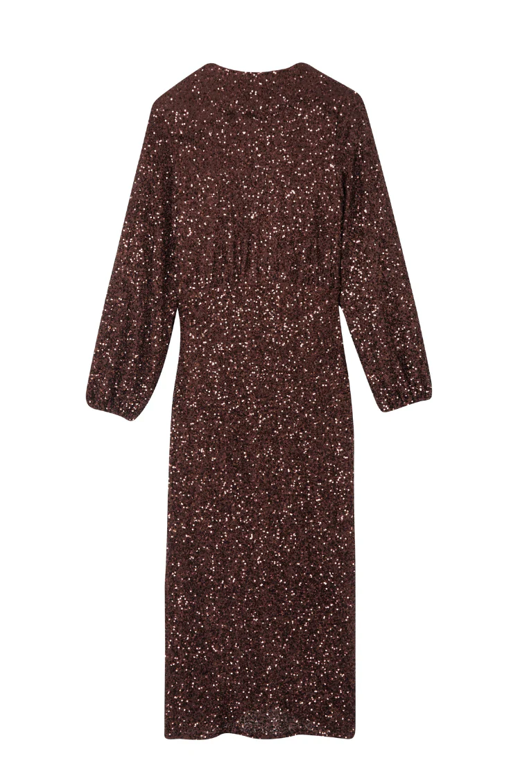 Chocolate Sequin Vienna Dress - Image 11