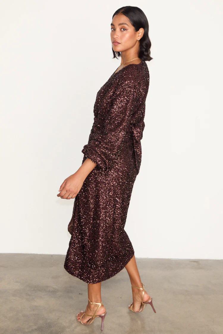 Chocolate Sequin Vienna Dress - Image 9