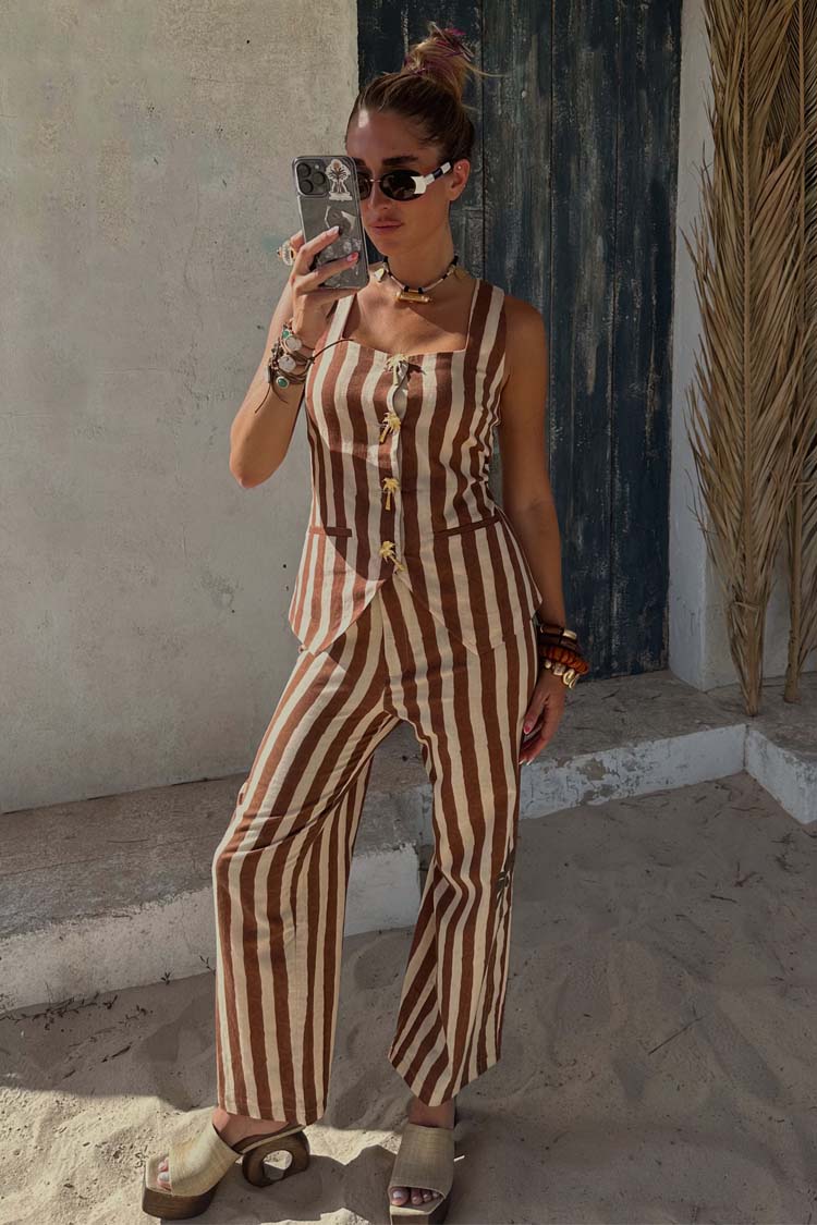 Chocolate Stripe Trousers - Image 5