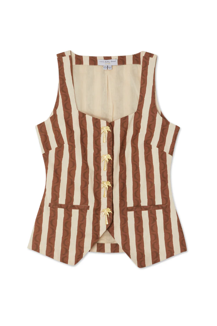 Chocolate Stripe Waistcoat - Image 10