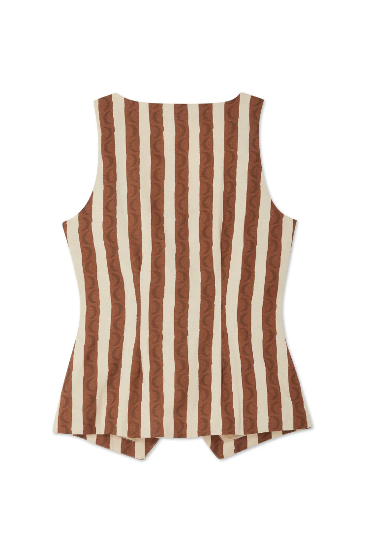 Chocolate Stripe Waistcoat - Image 11