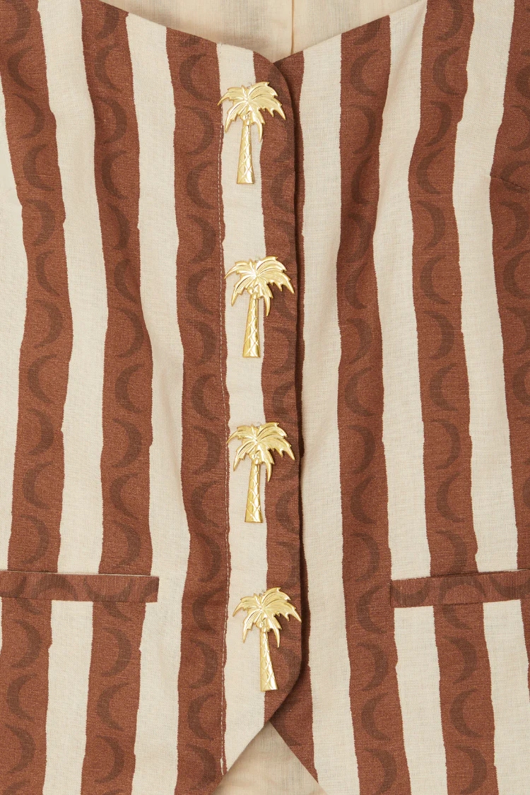 Chocolate Stripe Waistcoat - Image 12