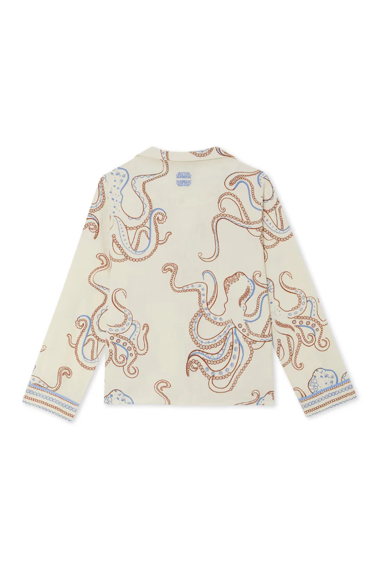 Cream Octopus Button Through Pyjamas - Image 15