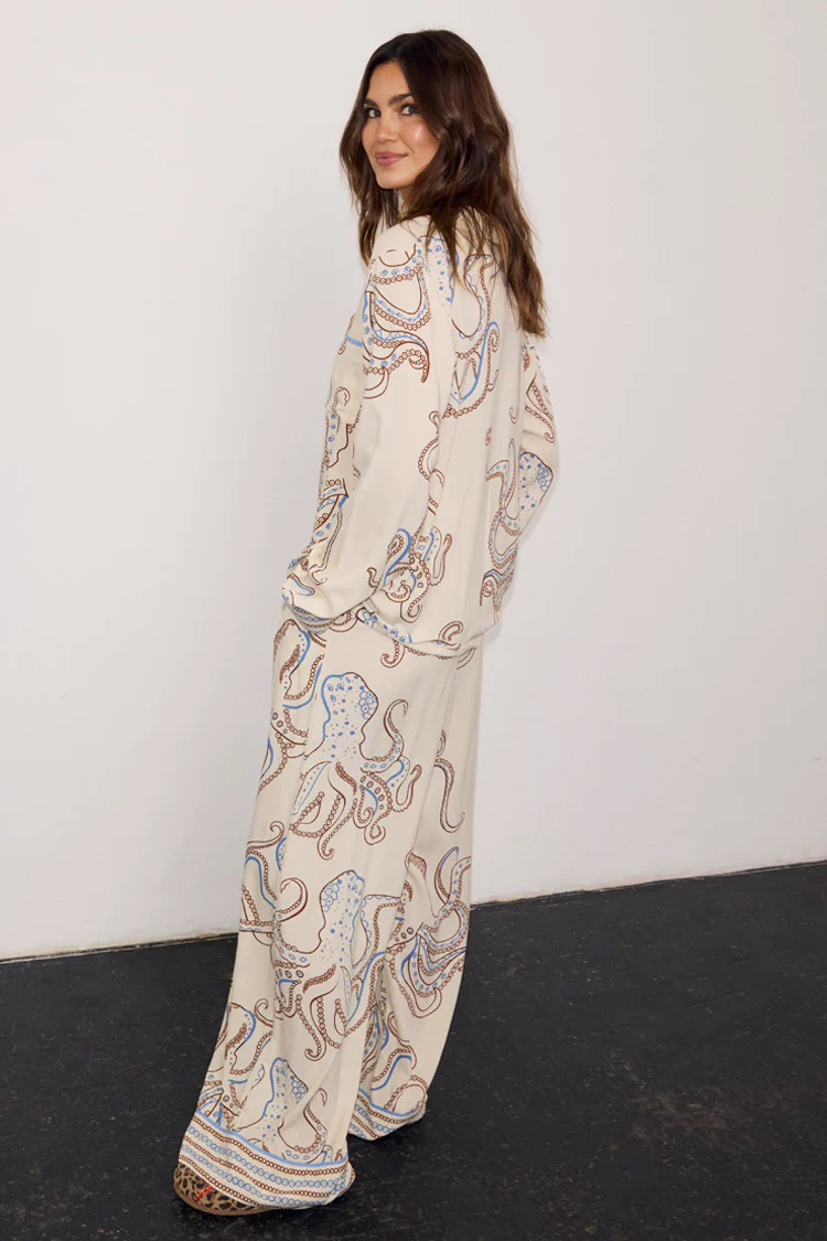 Cream Octopus Button Through Pyjamas - Image 7