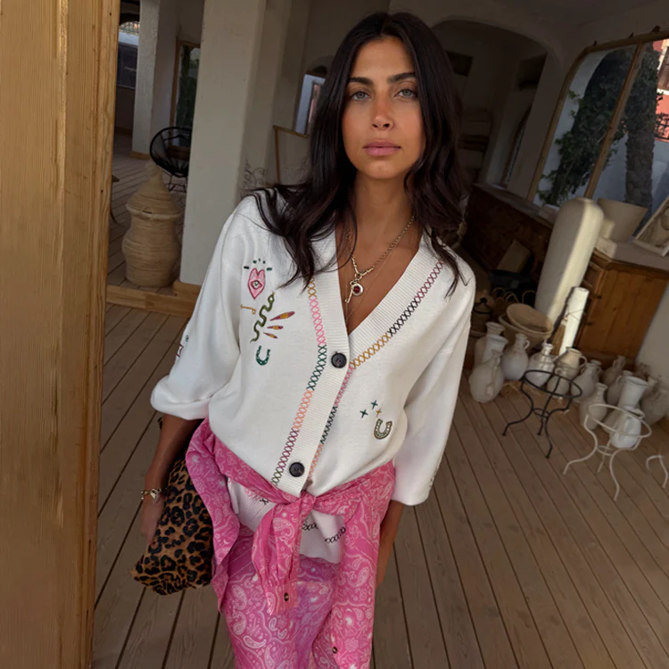 Cream Western Martha Cardigan