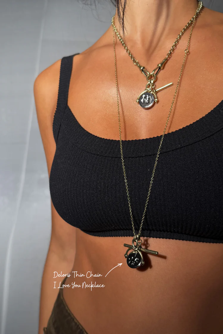 Deloris Thin Chain I Love You Necklace - Image 3