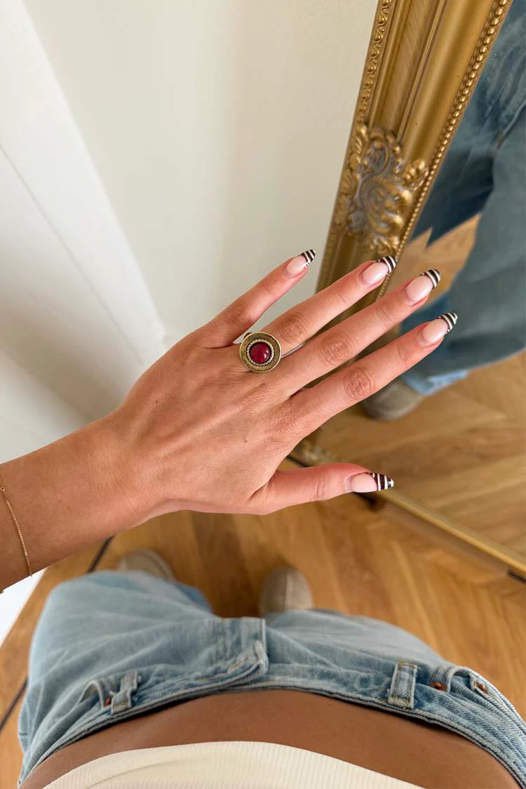 Deloris Red Circle Ring - Image 2