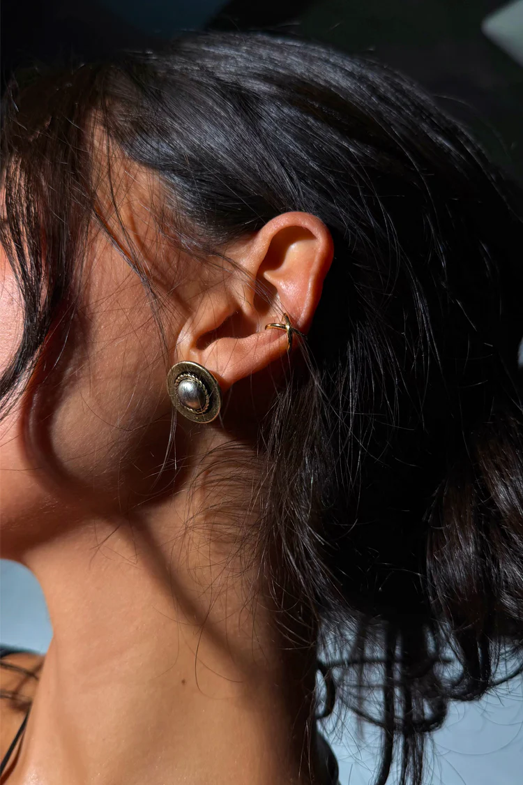 Deloris Silver Circle Earrings - Image 2