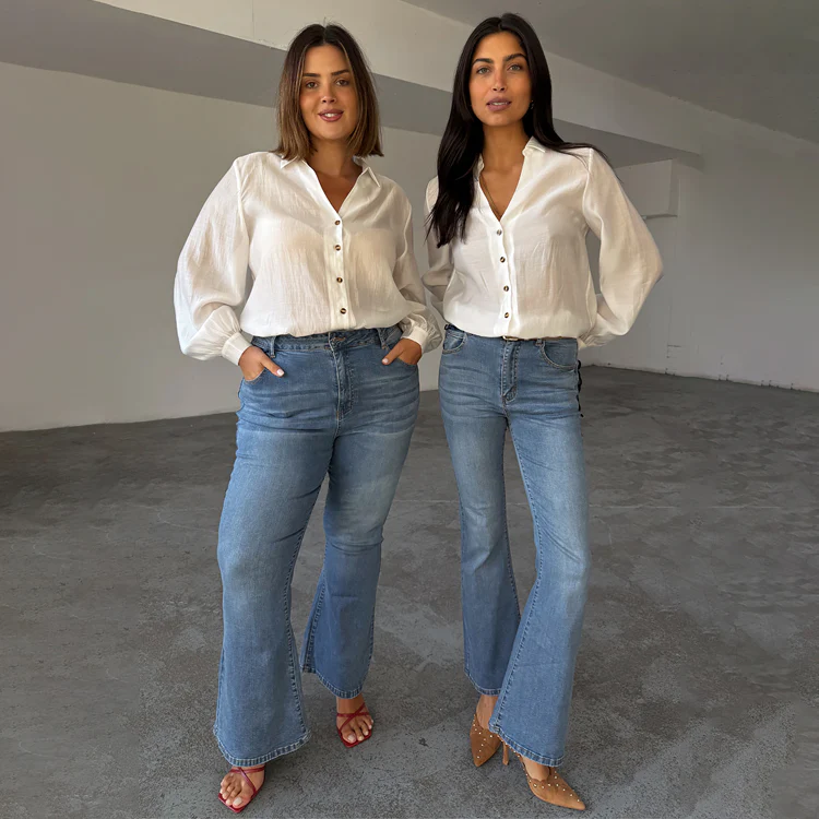 Denim Flare Scallop Jean
