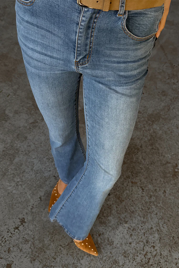 Denim Flare Scallop Jean - Image 4