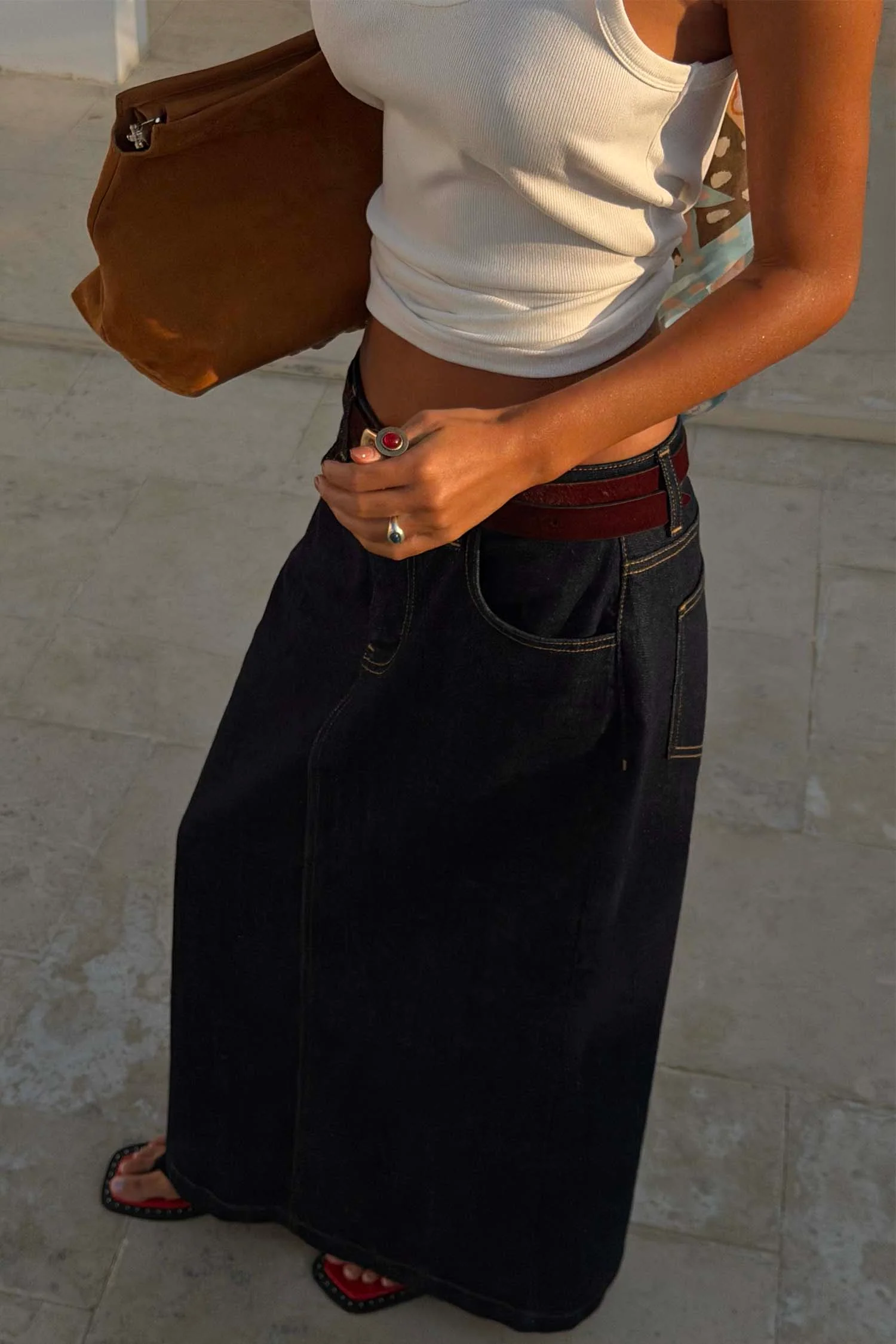 Denim Pencil Skirt - Image 9
