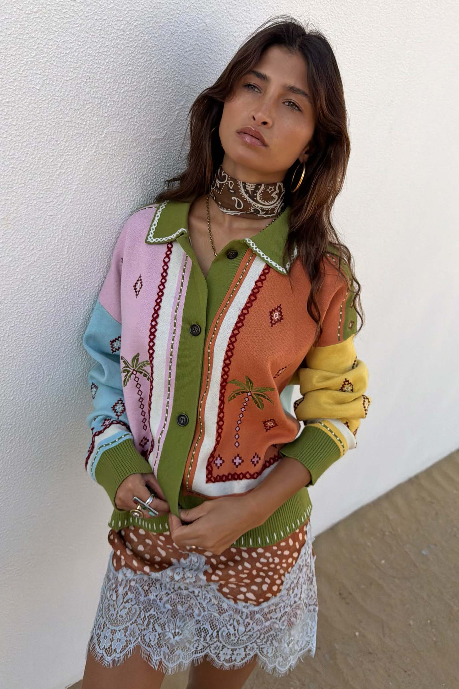 Geometric Palm Cardigan - Image 6
