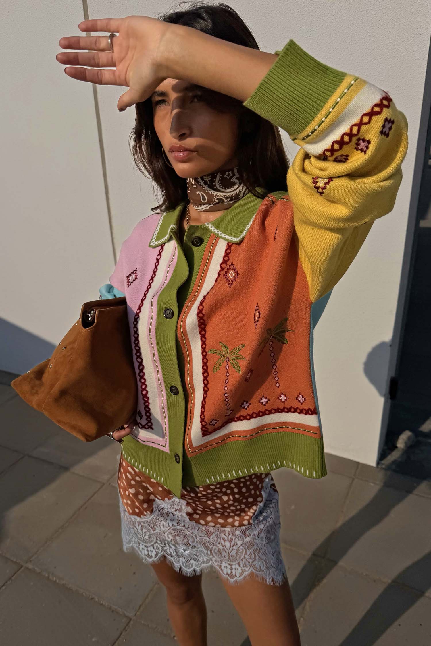 Geometric Palm Cardigan - Image 7