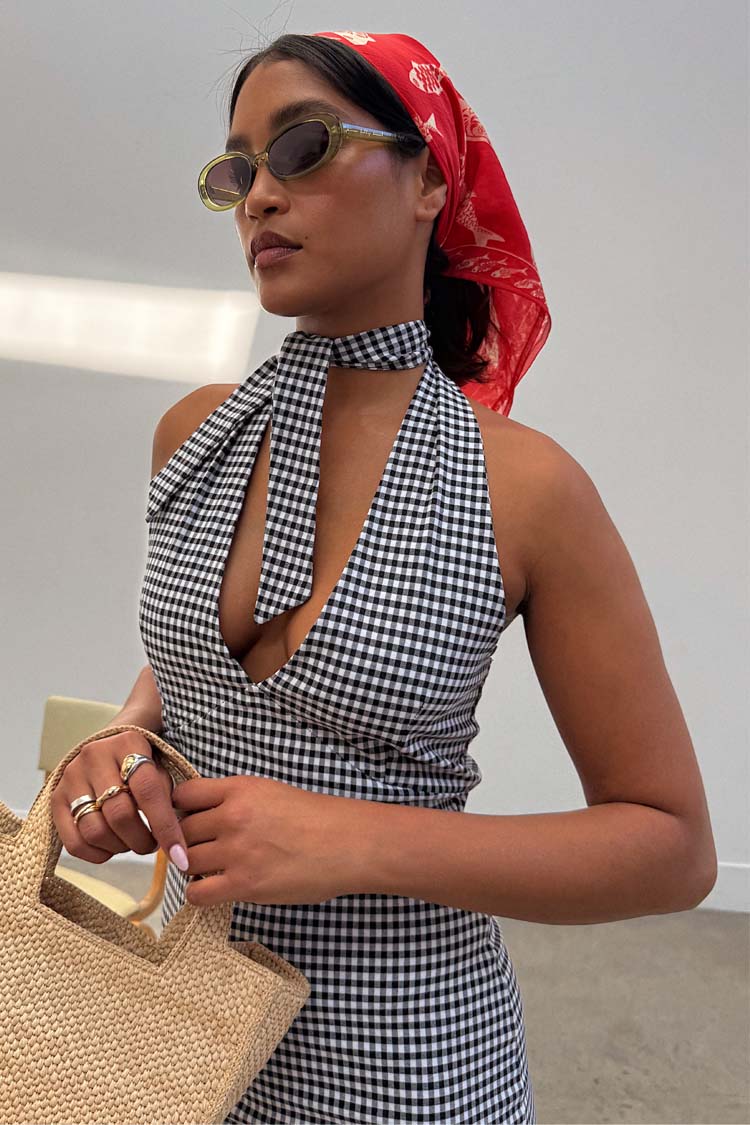 Gingham Halterneck Dress - Image 3