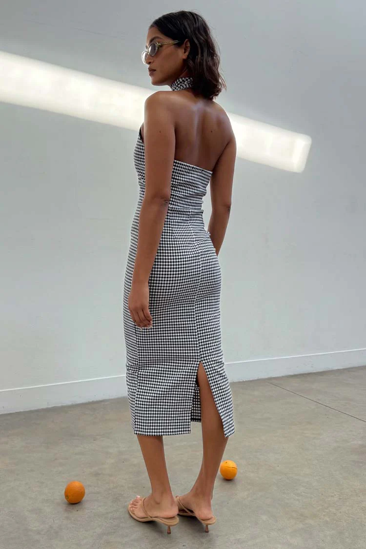Gingham Halterneck Dress - Image 5