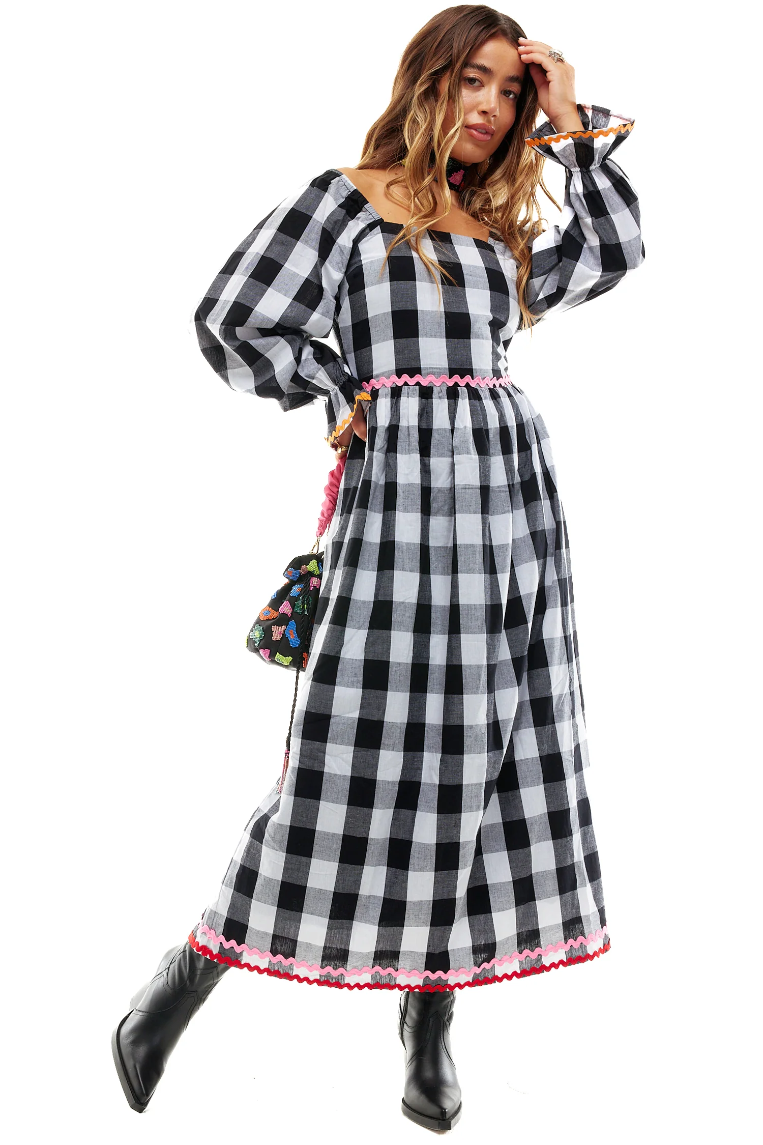 Gingham Macy Midi Dress - Image 11