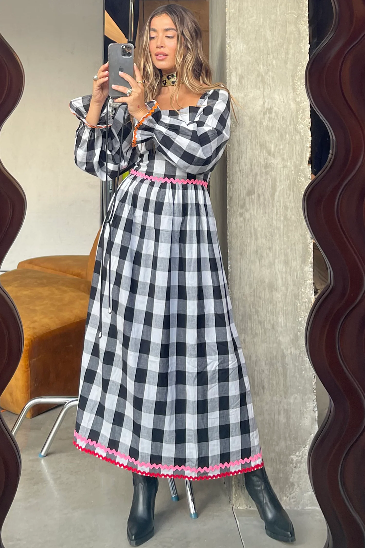 Gingham Macy Midi Dress - Image 2