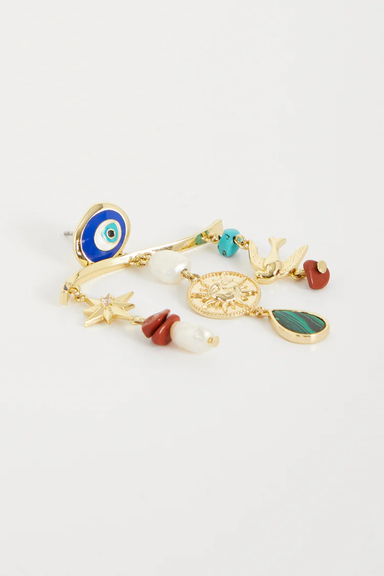 Gold Plated Balearic Charm Earring - Image 4