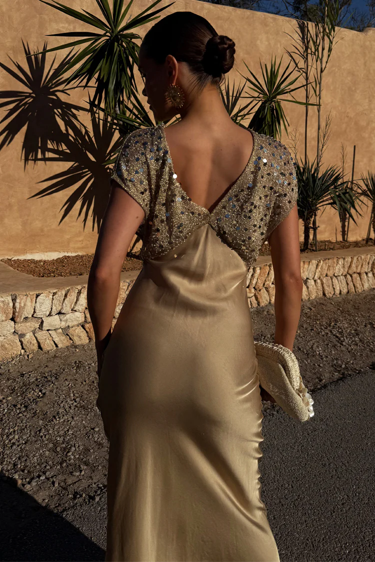 Gold Sequin Elodie Dress - Image 4