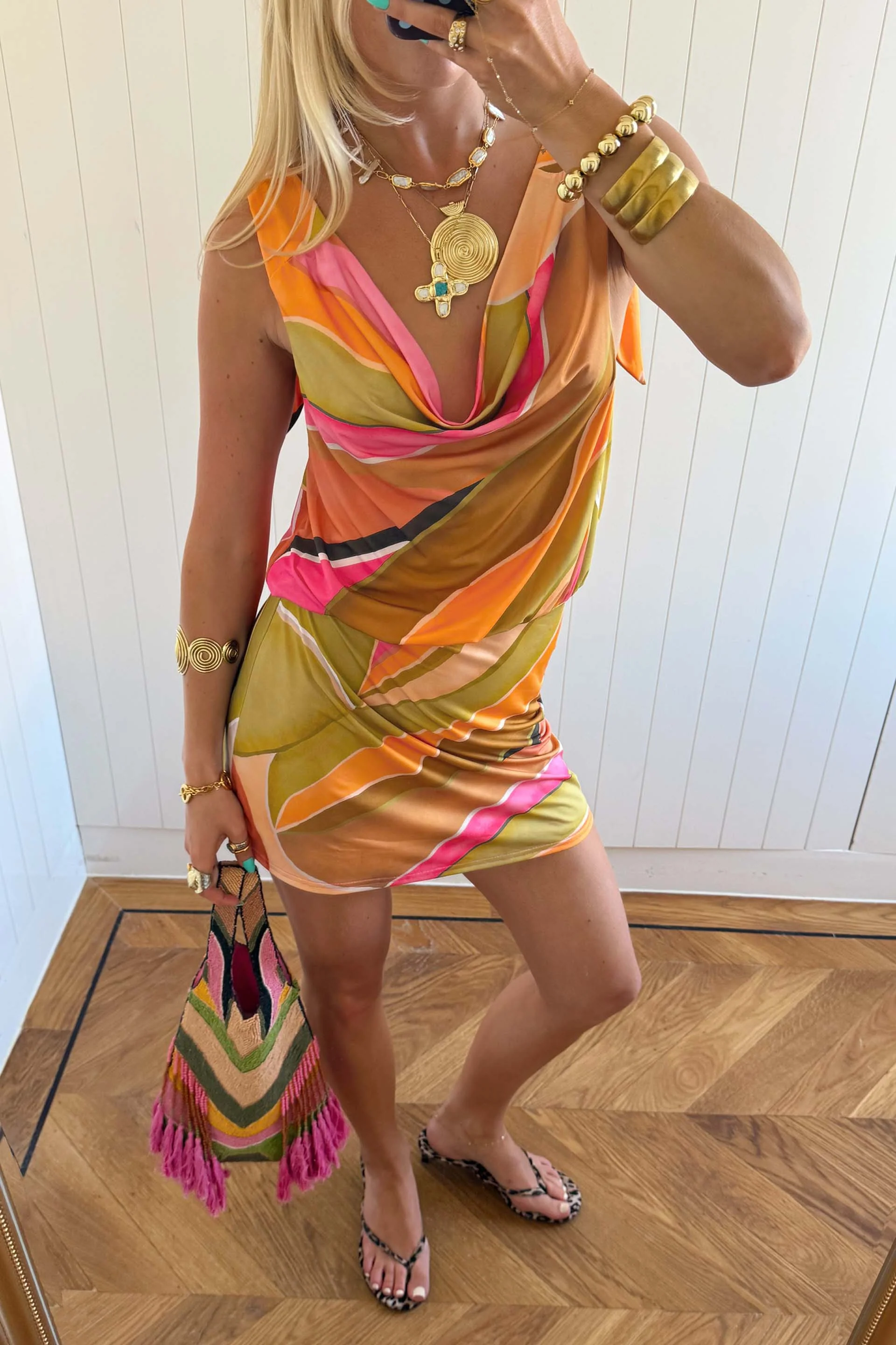 Green Abstract Leila Mini Dress - Image 6