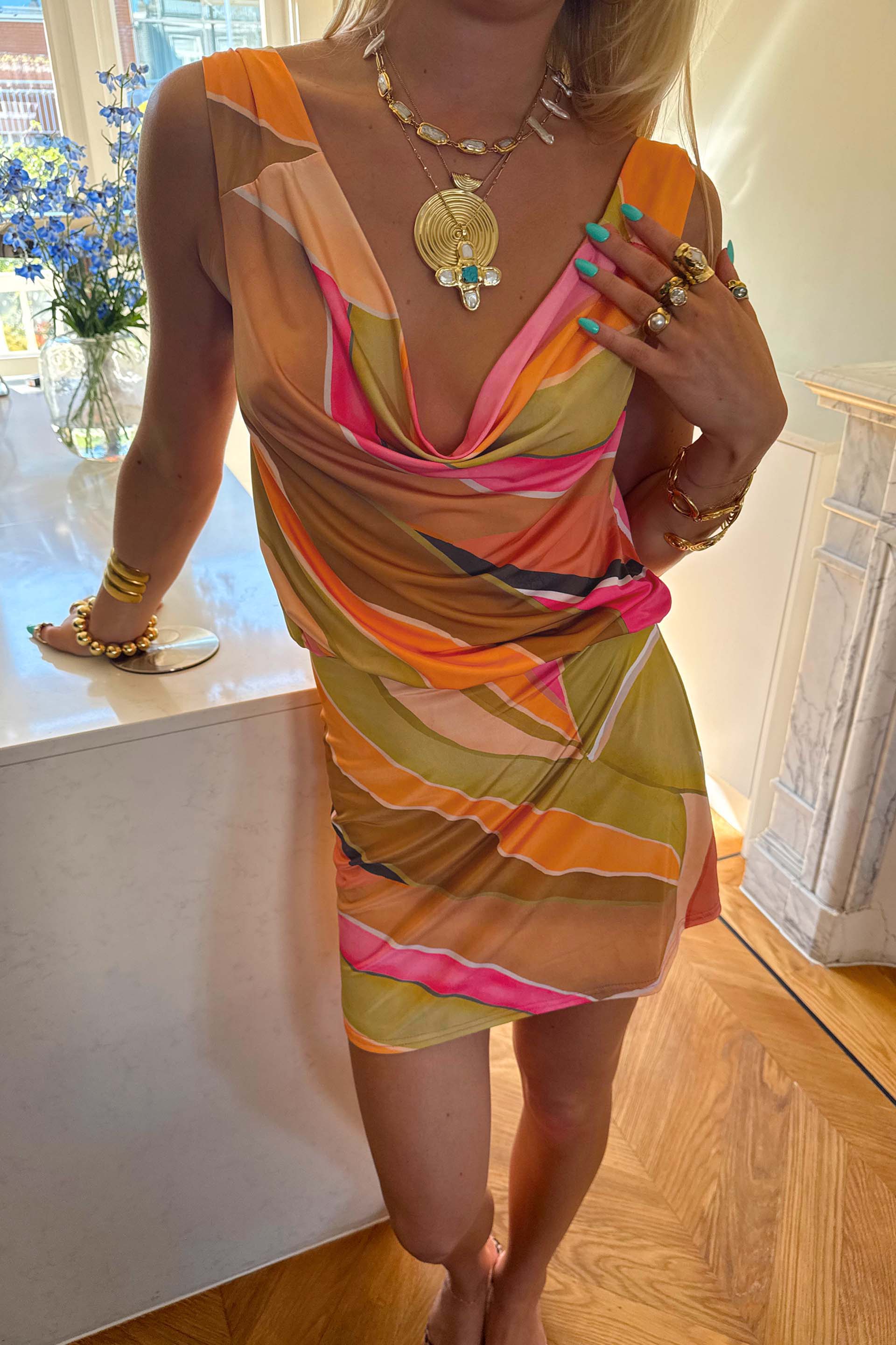 Green Abstract Leila Mini Dress - Image 8