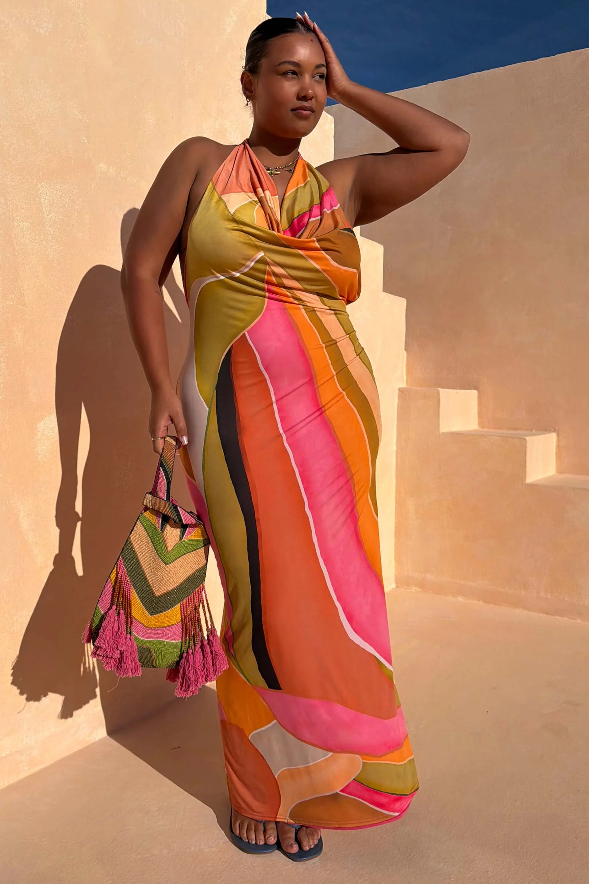 Green Abstract Sabine Dress - Image 5