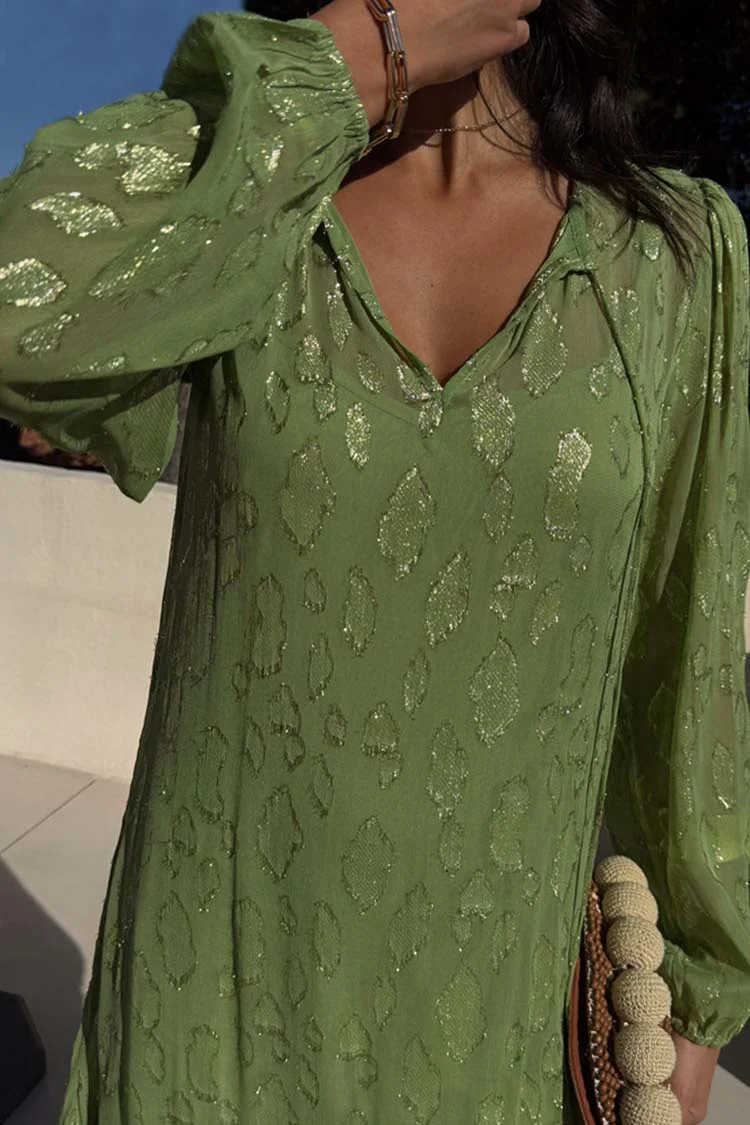 Green Jacquard Harmony Dress Petite - Image 3