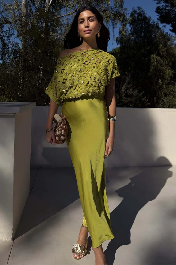 Green Shell Crochet Tilly Dress - Image 3