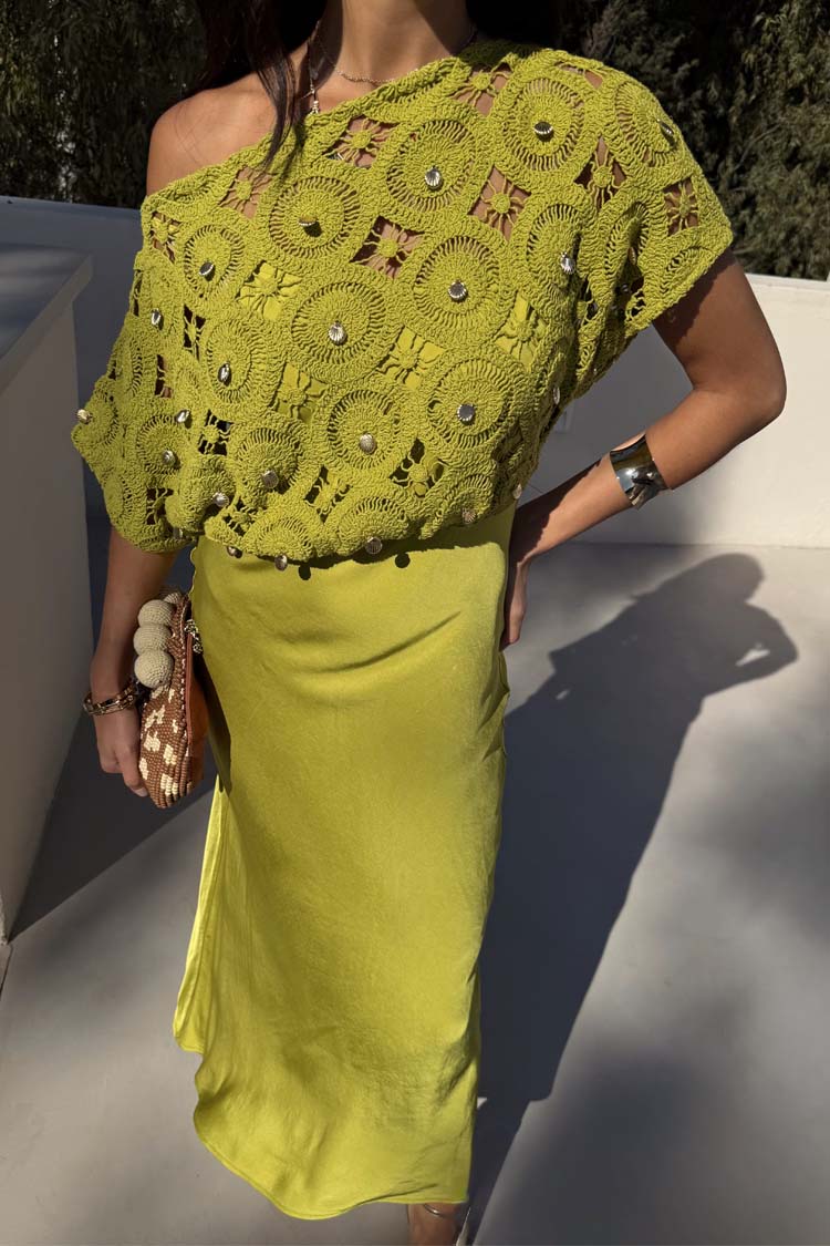 Green Shell Crochet Tilly Dress - Image 8