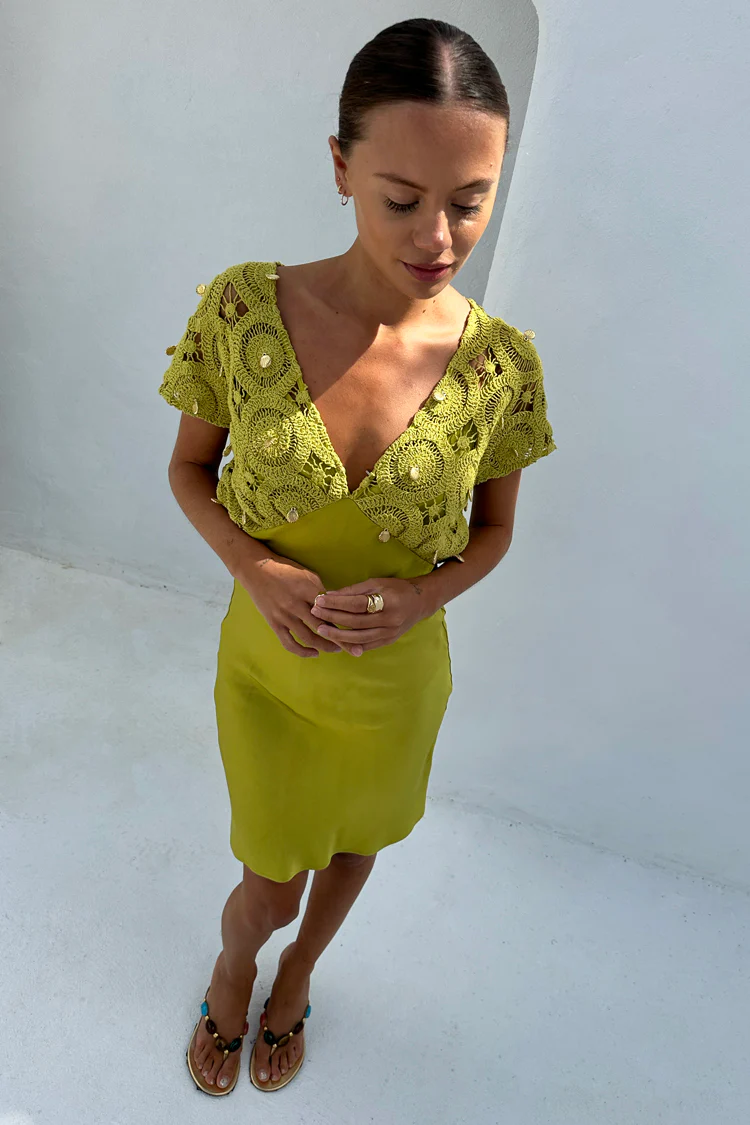 Green Shell Mini Elodie Dress - Image 7