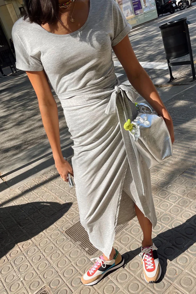 Grey Jesse Jersey Wrap Dress - Image 2