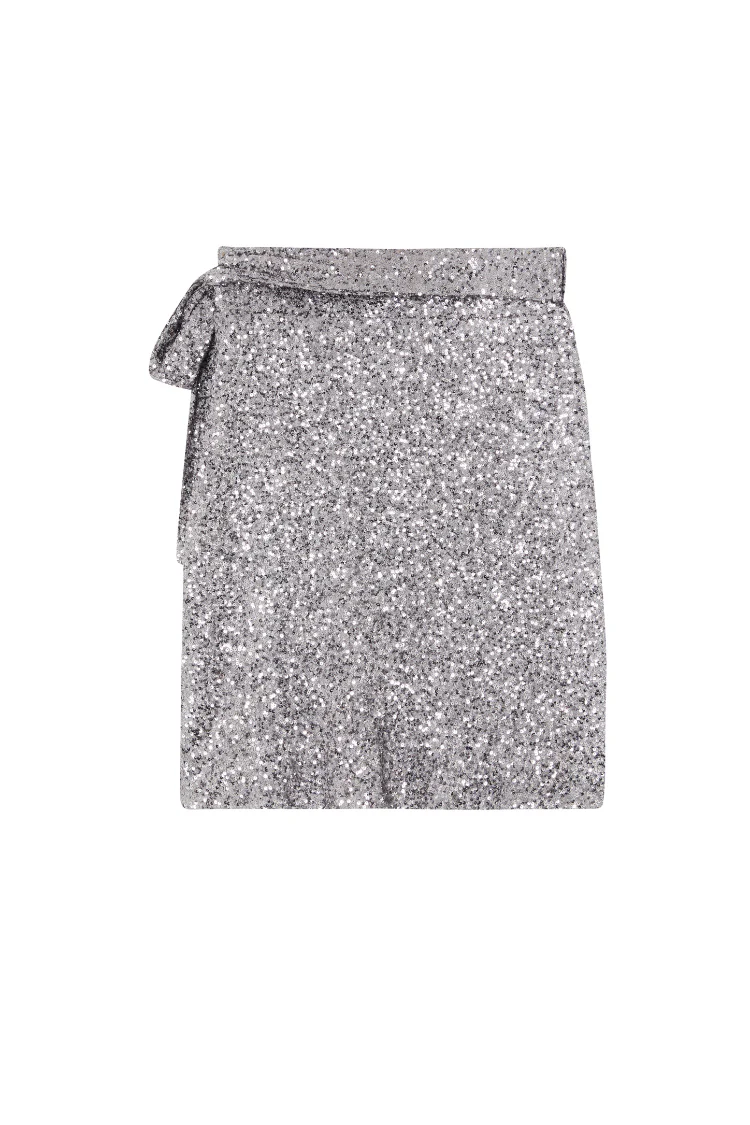 Gunmetal Sequin Mini Jaspre Skirt - Image 14