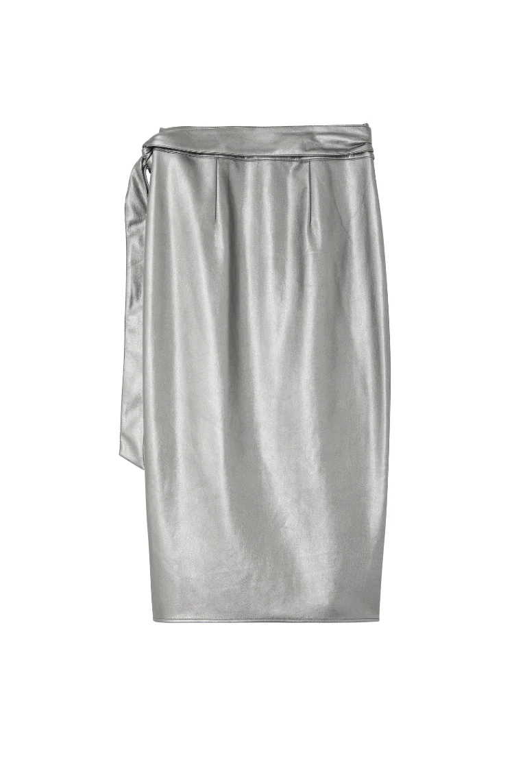 Gunmetal Vegan Leather Jaspre Skirt - Image 9