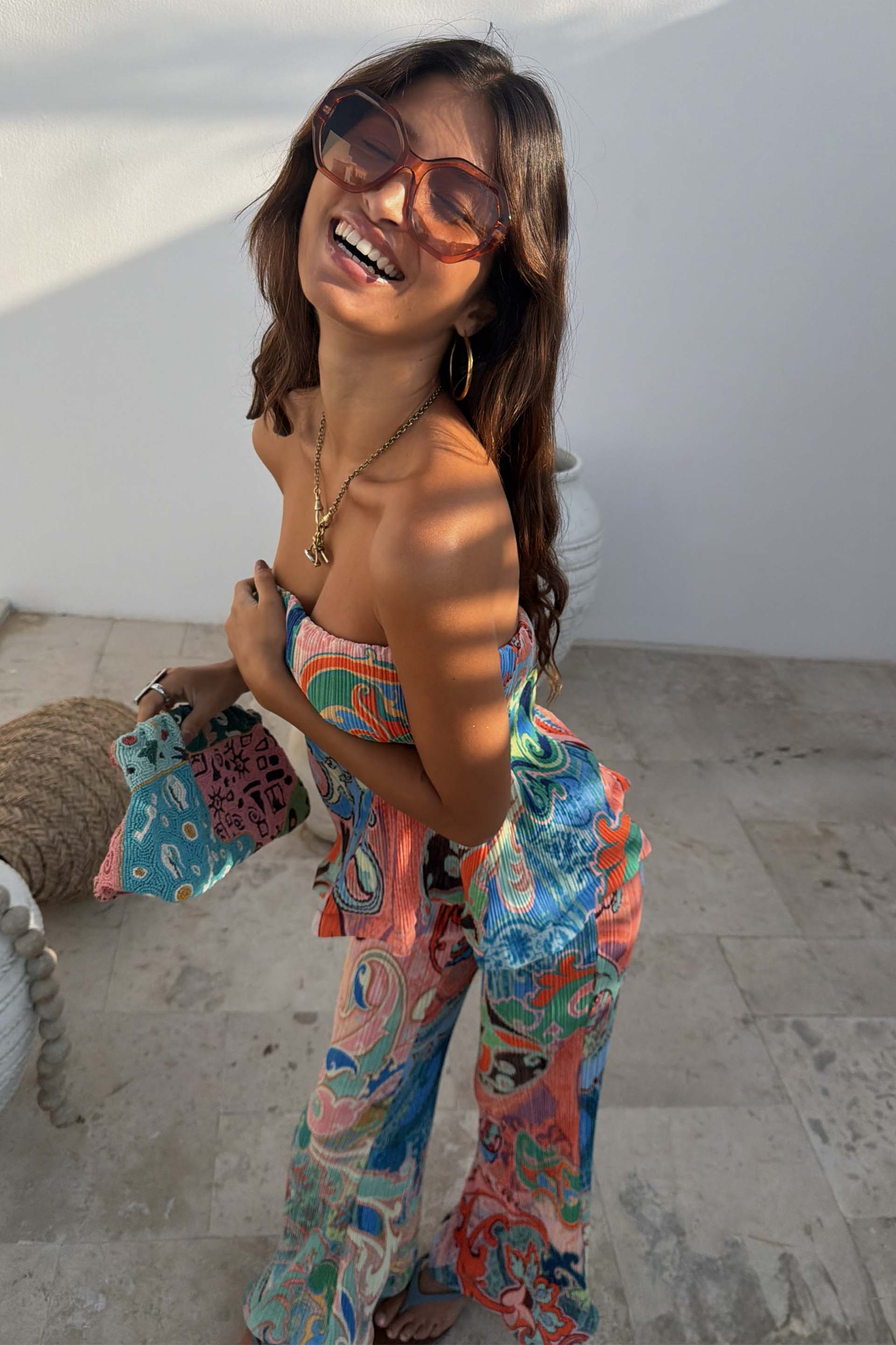Hexagon Orange Sunglasses - Image 2
