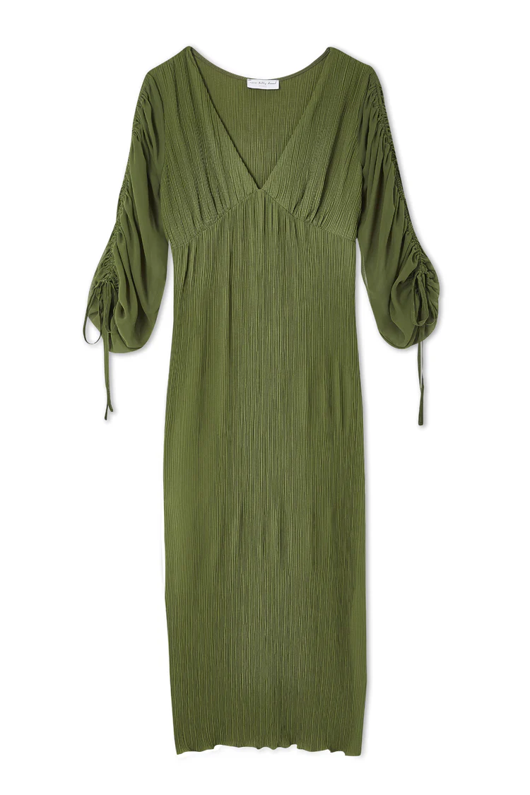 Khaki Celia Plisse Dress - Image 12