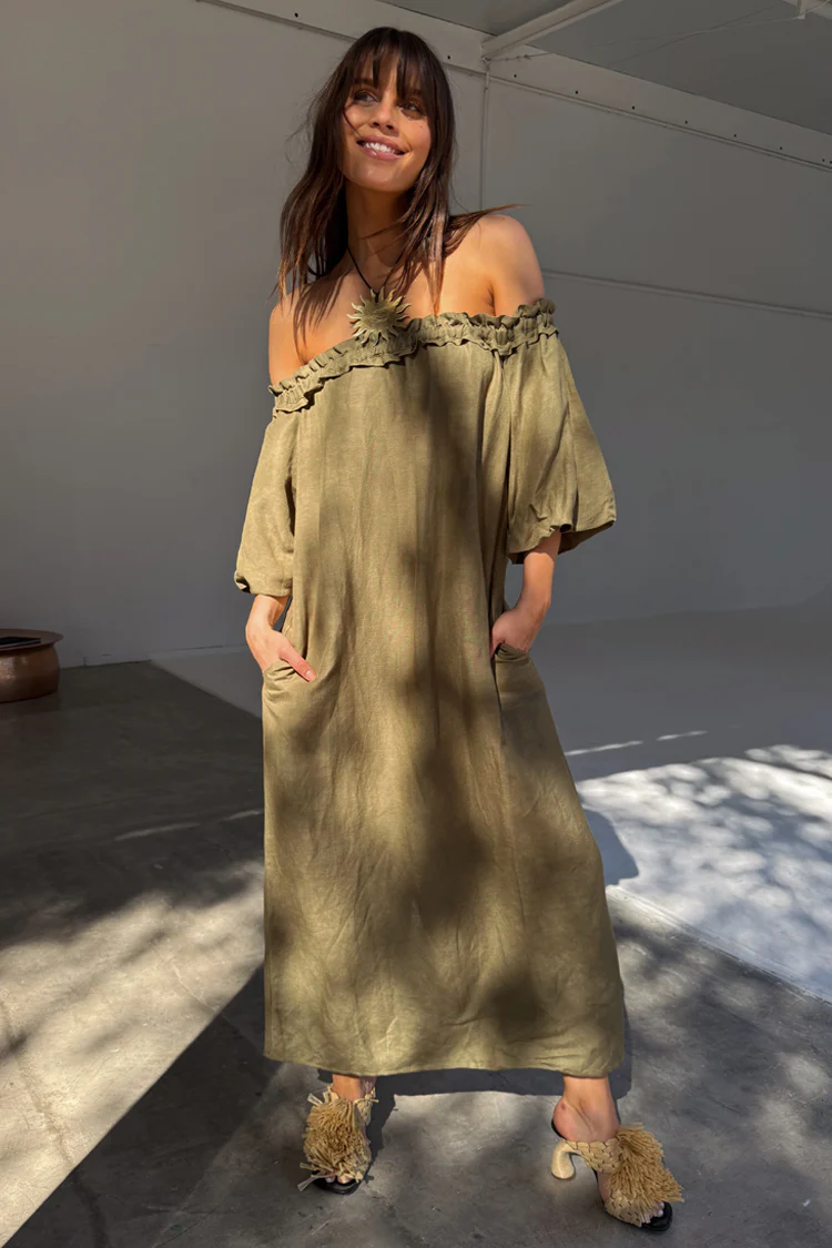 Khaki Ella Dress - Image 2