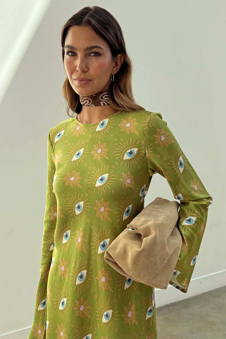 Khaki Eye Mini Soho Dress Petite - Image 5