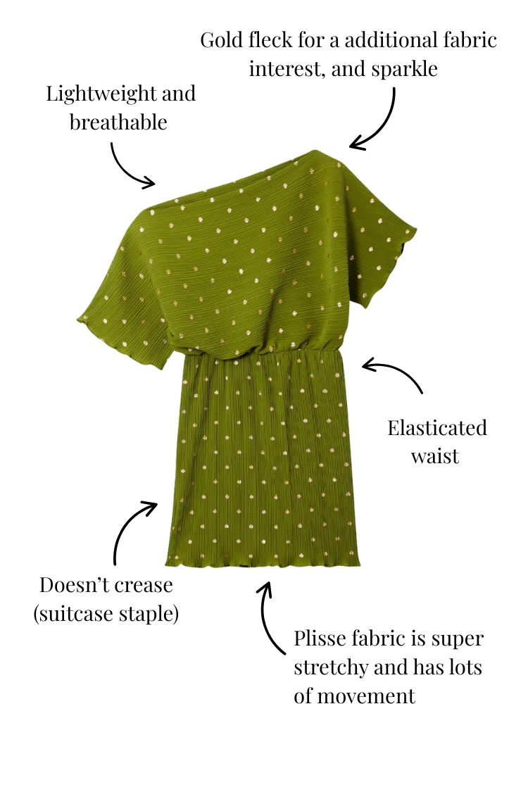 Khaki Mini Plisse Tilly Dress - Image 7